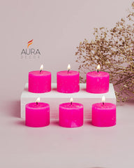 VOTIVE ROSE WAX CANDLES | PERFECT FOR NIGHT PARTY & BIRTHDAY CANDLES SET OF 6