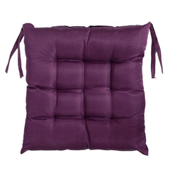 Chair Cushion Pad, Soft & Comfortable Sitting, Chair Pad - Purple | Microfiber Square Chair Pad With Ties | Chair Seat Cushion For Office & Home | Furniture Cushion, Washable - Pack Of 6