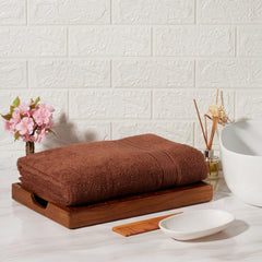 Kopa Quick Dry 100% Cotton Soft Terry Bath Towel 380 Gsm | Quick Dry 100% Cotton Super Absorbent, Lightweight (D'Ross) Bath Towel (Brown)