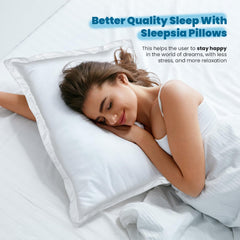 Microfiber Bed Pillow, Ultra Soft Bed Pillows For Side, Front & Back Sleepers - 60.96 L X 40.64 W X 12.7 H | Hotel Flange Pillows For Sleeping - White, Luxurious Pillow For Bed - Set Of 1