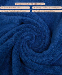 Rangoli Soft Absorbent Durable Towels Earthly Egyption Cotton Plush Oversized Small Size Bath Towel 400 Gsm (Navy Blue)