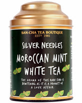 San-Cha Silver Needles Moroccan Mint White Tea - 75gm, 2.6 Ounce | Environment Friendly, Hand Plucked - Low Caffeine, Richest In Antioxidants
