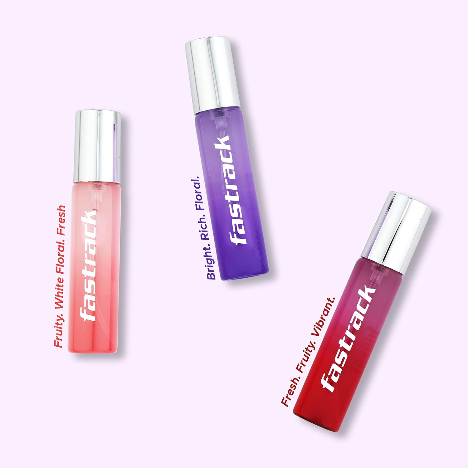 Fastrack Trance + Pulse + Beat For Her Eau De Parfums 20ml 0.6 Fl.oz. Each Pack Of 3 | Travel & Gift Set For Women Fastrack Trance + Pulse + Beat For Her Eau De Parfums 20ml 0.6 Fl.oz. Each Pack Of 3 | Travel & Gift Set For Women