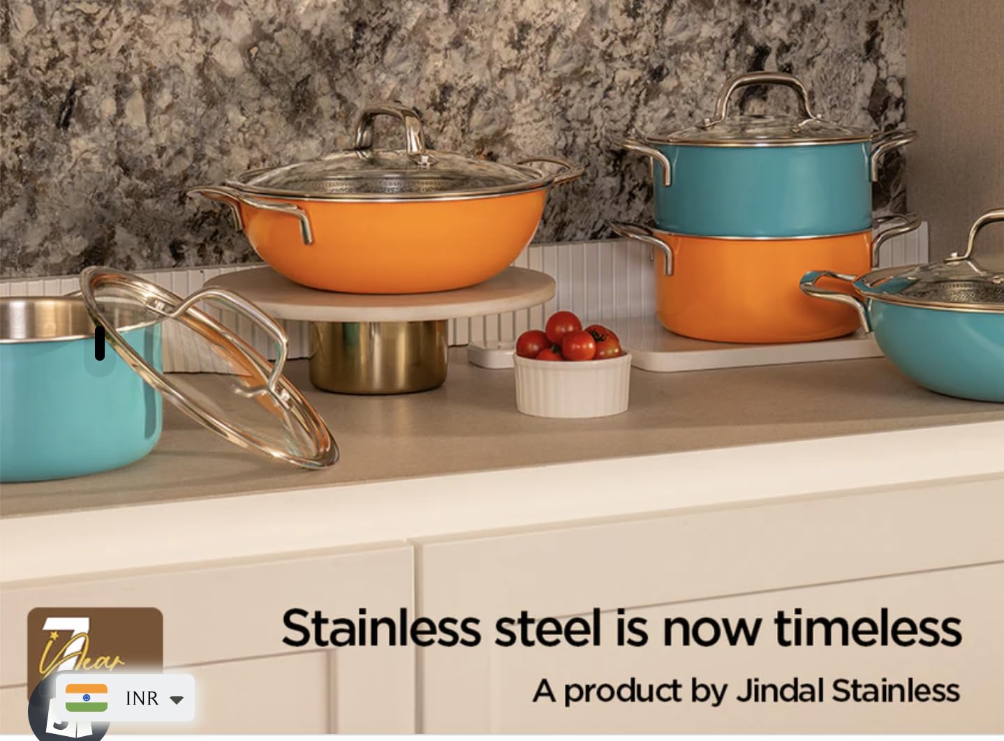 Timber Stainless Steel Triply Pot With Glass Lid 18cm, 2 Liters | Bhagona For Biryani, Pulao, Halwa, Curries - Wood Finished Handle | Induction & Gas Base Timber Stainless Steel Triply Pot With Glass Lid 18cm, 2 Liters | Bhagona For Biryani, Pulao, Halwa, Curries - Wood Finished Handle | Induction & Gas Base
