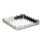 Designer Silver Stainless Steel Square Tray - Urban Horizon Series | Multipurpose Centre Serving Platter - Premium Serve Ware, Dinnerware & Tableware