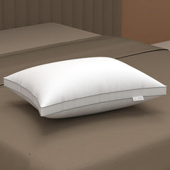 Gusseted Hotel Pillows For Sleeping, Neck Support Pillows, White | Down Alternative, Hypoallergenic, Bed Pillows | For Side & Back Stomach Sleepers, Soft & Supportive - Pack Of 1