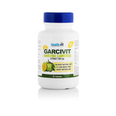 Healthvit Garcinia Cambogia Capsules Natural Weight Loss Supplement, 500mg Extract, Supports Metabolism & Energy, Supports Appetite Control, Reduce Fat Storage | 60 Capsules 100gm 0.2lbs