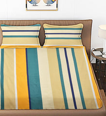 Cotton Bedsheet For King Size With 2 Pillow Cover (90 X 90 Inches) Multicolor | Long-Lasting & Luxuriously Soft | 210 Thread Count Bedsheet
