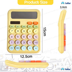 FunBlast Calculator 12 Digit Extra Large 5-inch LCD Display, Big Buttons Easy To Press Use As Office, School & Home Calculators Desktop, 15° Tilt Screen For Kids Calculator (Yellow)