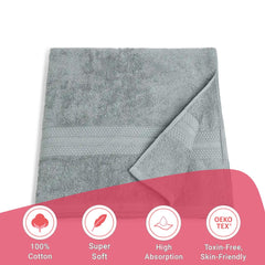 Livspace Bath Towel 475 Gsm | Bath Towels Large Size 100% Cotton, Solid Dyed, Super Soft, Absorbent (Paleto Collection - Graphite)