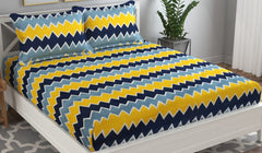 Combo 7 Double Bedsheet With 14 Pillow Covers - 85 X 86 Inches, Multicolor | Fade Resistant & Durable Breathable & Wrinkle Free Bed Sheet