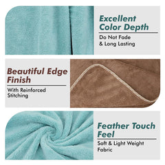 Urbanleaf Microfiber Large Bath Towel Quick Dry Super Absorbent Bath Towel | Towel For Bath, Travel, Gym, Beach, Pool & Yoga (Brown & Green)