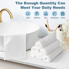 Jenny Denial 100% Cotton Soft Face Towel 1300 Gsm | Super Absorvent & Quick Dry - Pack Of 10 Pcs (White)