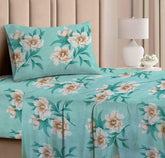 Bedsheet For Single Bed With 1 Pillow Cover - Size 90 X 60 Inches, Pastel Green | Soft Touch Cotton Fabric-Comfortable & Durable | Elegant Printed Bedding Set For Daily Use
