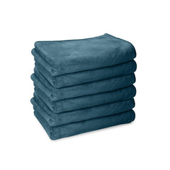 Housse Premium Microfiber Face Towel 900 Gsm | Korean Beauty Ultra Absorbent, Odour-Free, Quick Dry Face Towel (Pack Of 6) - Pacific Green