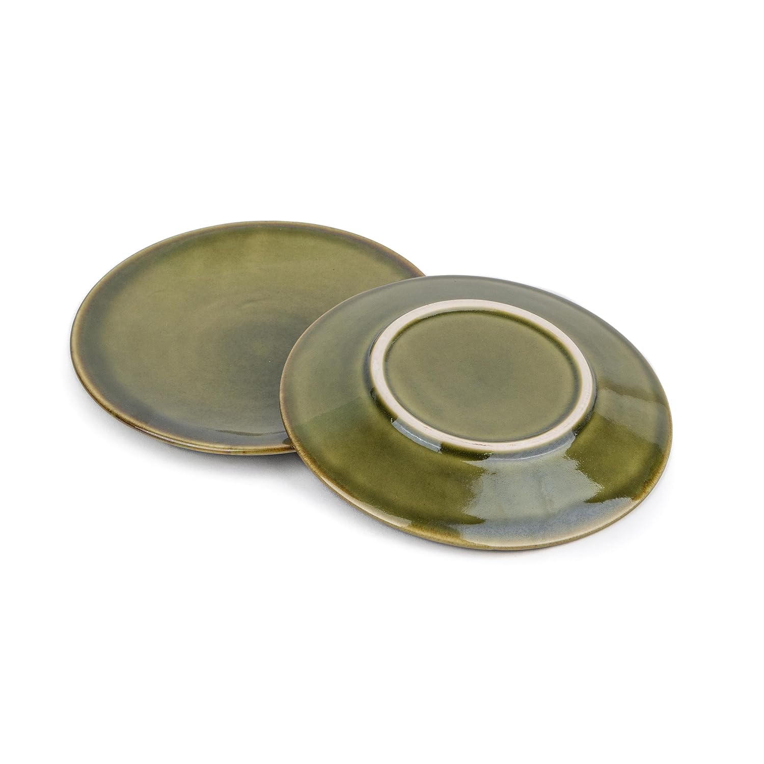 Ceramic Quarter Plates Set Of 6, Mehndi Ombre Luxury Series | Stoneware Snacks Plates Set Of 6 | Dessert Plates - Snack Plates | Small Plates With Glossy Finish - Microwave Safe & Dishwasher Safe Ceramic Quarter Plates Set Of 6, Mehndi Ombre Luxury Series | Stoneware Snacks Plates Set Of 6 | Dessert Plates - Snack Plates | Small Plates With Glossy Finish - Microwave Safe & Dishwasher Safe