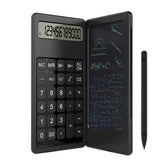 Tech Calculator With Writing Pad 12 Digit Pocket Calculator Foldable Design With Notepad Small Size Mini Calculators Digi Fold For Shop 2 In 1 Writing Tablet Calculator (Made In India) (Black)