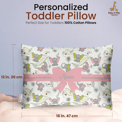 Personalized Pillow For Kids, Super Soft Cotton Kids Cushion - 12 X 18 Inches | Custom Name, For 5 Years Old Kids, Adorable Prints | For Head, Neck Support Baby Pillow - Pillow 18