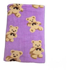 Microfiber Teddy Printed Bath Towel 400 Gsm | Absorbent Super Soft & Comfortable Quick Drying Bathing Towel (Light Purple)