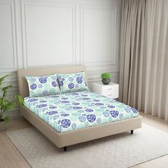 Double Bedsheet For Queen Size 2 Matching Pillow Cover - 88 X 100 Inches, Multicolor | Durable & Long Lasting Wrinkle Resistant Fabric - Skin Safe & Super Soft