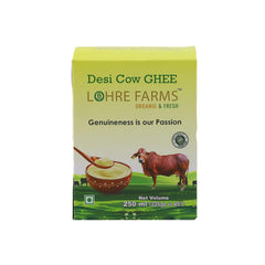 Pure Premium A2 Desi Cow Bilona Ghee By Lohre Farms | Rich In Vitamin A, E, D & K Healthy Pure Desi Ghee Good For Garnish | 500ml (250ml * 2) 16.9 Ounce | Jar Pack