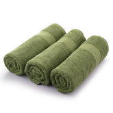 Himeya 100% Cotton Bath Towel 1400 Gsm | Bath Towel For Men & Women - Olive Green (3 Piece)
