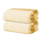 Black Gold The Finer Touch Soft Hand Towel 400 Gsm | Ultra Absorbent, Quick Drying, Cotton-Feel Microfiber Yellow & White Stripes -Pack Of 2