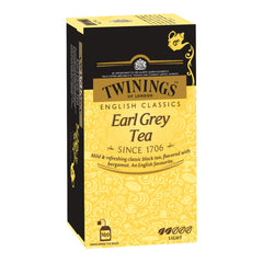 Twinings English Classics Earl Grey Tea - 200gm, 7.05 Ounce, 100 Envelope Tea Bags | Mild & Refreshing Flavor Black Tea - Light Strength Premium Black Tea, Caffeine Free