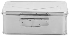 Stainless Steel Bank Locker Box, Cash Box, Jewellery Box - Rectangle 20.3 X 12.7 X 7 Cm, Silver - Small, Special Feature - Portable