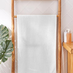 Linenwalas 100% Bamboo Waffle Quick Dry Bath Towel 400 Gsm | Ultra Soft, Super Absorbent Luxury Bathroom & Travel Friendly Light Weight Bath Towel (White)