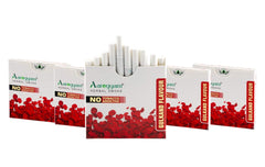 Aarogyam Herbals 100% Tobacco & Nicotine Free Cigarette For Relieve Stress & Mood Enhance Product For Smokers - 10 Sticks In Each Packet Gulkand Flavour, Pack Of 5