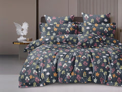 Microfiber Super King Size Bedsheet Floral Print With 2 Pillow Covers - Bedsheet Size 108 X 108 Inches, Green | King Size Bedsheet Perfectly