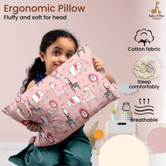 Premium Baby Pillow For Kids, Super Soft Cotton Kids Cushion - 12 X 18 Inches | For 5 Years Old Kids, Adorable Animal & Cartoon Prints | Bed Pillow, Washable, Easy To Care - Pillow 20