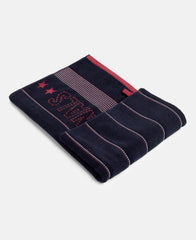 Jockey T122 Men'S Cotton Rich Terry Ultrasoft & Durable Striped Bath Towel 600 Gsm (Deep Navy)