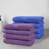 Sassoon Anatolia 8 Piece Cotton Hand Towel 500 Gsm | Soft, Absorbent & Quick Dry Towel For Gym, Home & Yoga (Heaven & Purple)