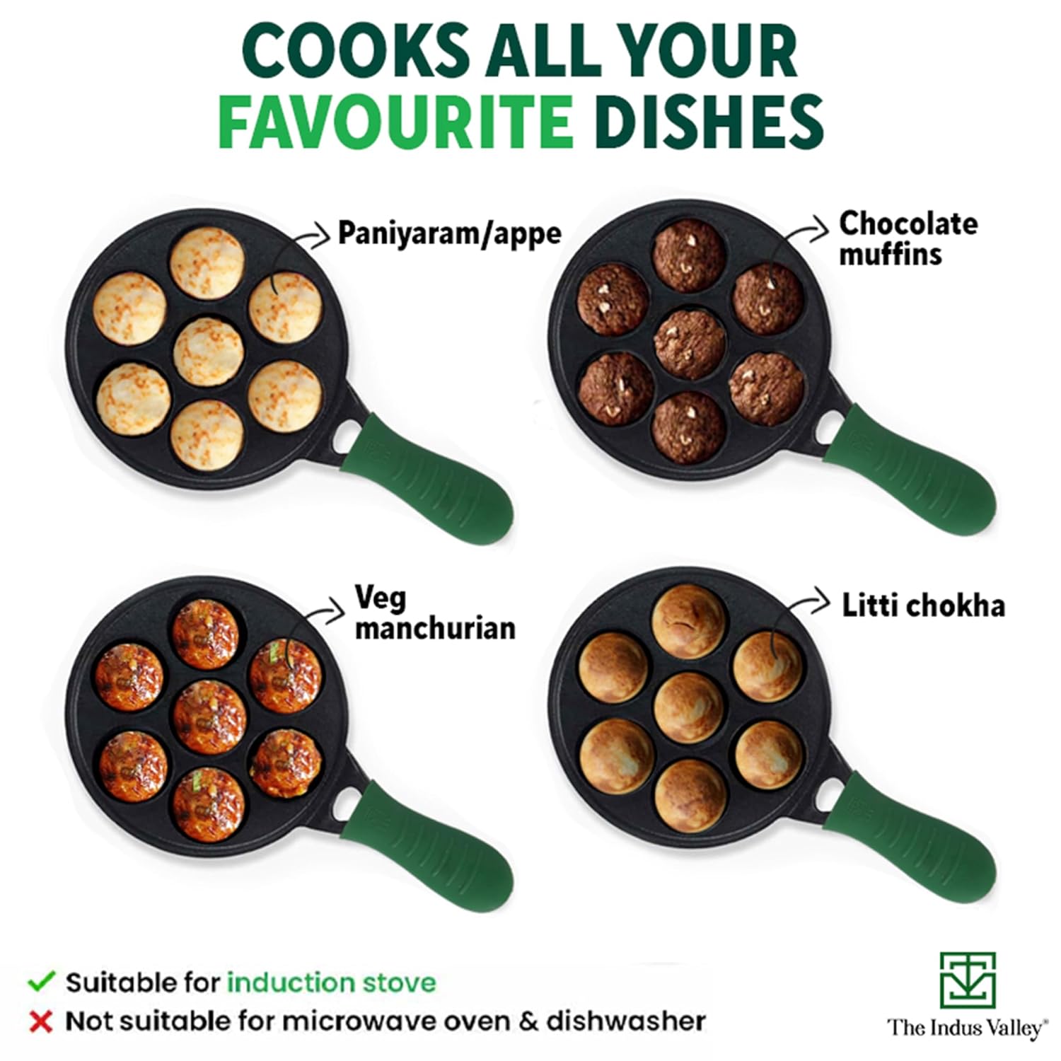 Super Smooth Black Cast Iron Paniyaram Pan With Silicon Grip - Very Small, 7 Pits, 21cm, 8.3 Inch, 1.9 Kg | Nonstick, Pre-Seasoned Appe Or Paddu Pan, 100% Pure & Toxin-Free, No Chemical Coating Super Smooth Black Cast Iron Paniyaram Pan With Silicon Grip - Very Small, 7 Pits, 21cm, 8.3 Inch, 1.9 Kg | Nonstick, Pre-Seasoned Appe Or Paddu Pan, 100% Pure & Toxin-Free, No Chemical Coating