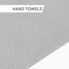 Heelium Bamboo Hand Towel 1200 Gsm | Ultra Absorbent & Anti-Bacterial 3x Softer Than Cotton Towels Pack Of 6 - Light Grey