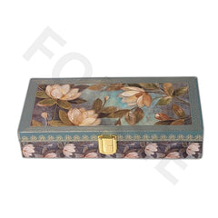 Fancy Shagun Cash Box Or Gaddi Box For Gifting Money On Wedding, New Born Baby, Ring Ceremony Pattern1pc, Material - Wood, Colour - Green Flower