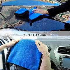 Auto Hub Heavy Microfiber Cloth For Car Cleaning & Detailing, Double Sided, Extra Thick Plush Microfiber Towel Lint-Free, 800 Gsm | Pack Of 2 (Blue)