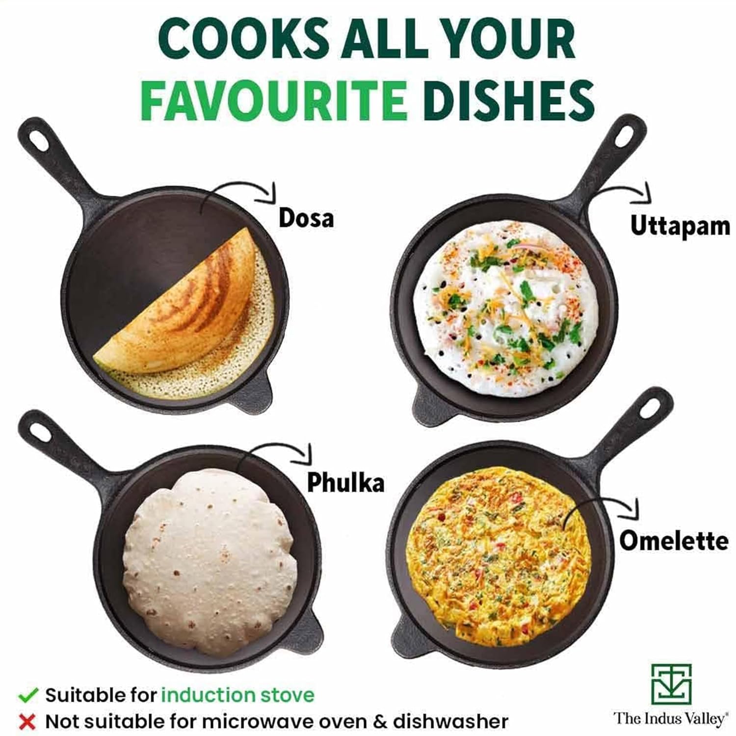 Super Smooth Black Cast Iron Cookware Set - Tawa 26.2 Cm + Kadai 26.1 Cm + Fry Pan 24.8 Cm | Pack Of 3 - Pre-Seasoned Cookware, 100% Pure & Toxin-Free, No Chemical Coating, Non Stick Super Smooth Black Cast Iron Cookware Set - Tawa 26.2 Cm + Kadai 26.1 Cm + Fry Pan 24.8 Cm | Pack Of 3 - Pre-Seasoned Cookware, 100% Pure & Toxin-Free, No Chemical Coating, Non Stick