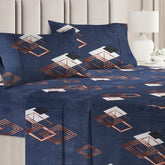 Cotton AC Comforter Set King Size Double Bedsheet With & Two King Pillow Covers - 90 X 100 Inches, Dark Blue | Ideal For House, Hotel, Guest Room