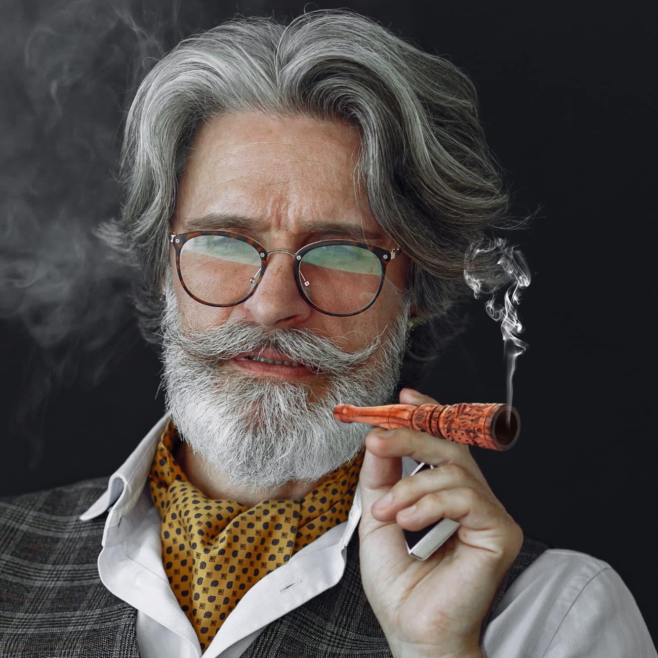 Royal Swag Mughal Style Tobacco Pipe Handmade Shiva Chillum Hookah Smoking Pipe | Durable Hard Wood Material | 15cm X 4 Cm X 2 Diameter Made In India Royal Swag Mughal Style Tobacco Pipe Handmade Shiva Chillum Hookah Smoking Pipe | Durable Hard Wood Material | 15cm X 4 Cm X 2 Diameter Made In India