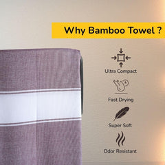 Aero Weav Ultra Lightweight Bamboo Bath Towel 200gsm | Compact, Portable & Less Than Skin-Friendly & Eco-Friendly Travel Towel (Denim Blue & Royal Maroon)- Pack Of 2