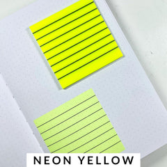 50 Sheets Transparent Sticky Notes With Line | Self Sticky Notes Waterproof Pet Markers | (Yellow)