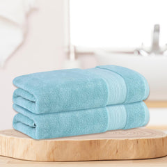 Himeya Bamboo Bath Towel 1200 Gsm | Ultra Absorbent 3x Softer Than Cotton Towels | Pack Of 2 - Ice Burst