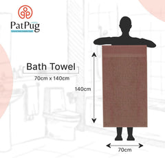 Patpug 100% Indian Ultra Soft Cotton Bath Towel 900 Gsm | Highly Absorbent Quick Drying Towel (Coffee Brown & Olive Green) - Pack Of 2