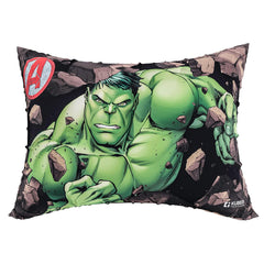Kid's Soft Pillow For Sleeping, Marvel Hulk Print Pillow, Green - 12 X18 Inch | Suitable For All Sleepers, Multipurpose & Comfortable, Breathable, Lightweight - Pack Of 6