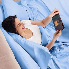 Premium Solid Plain Single Bedsheet With 1 Pillow Cover | Size 60 X 90 Inches, Light Blue | 300 Thread Count Microfiber For Single Bedsheet