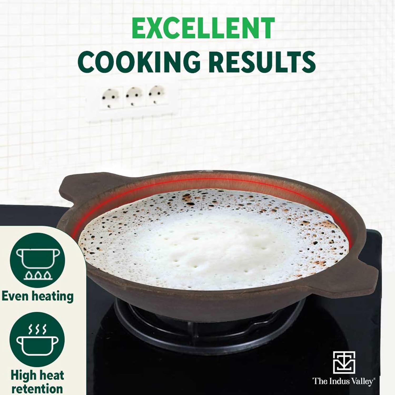 Super Smooth Black Cast Iron Appam Pan With Glass Lid - 22 Cm, 8.7 Inch, 0.5 Liter, 1.9 Kg | Gas Compatible, Pre-Seasoned, 100% Toxin-Free - Naturally Non-Stick Super Smooth Black Cast Iron Appam Pan With Glass Lid - 22 Cm, 8.7 Inch, 0.5 Liter, 1.9 Kg | Gas Compatible, Pre-Seasoned, 100% Toxin-Free - Naturally Non-Stick