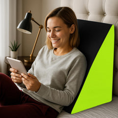 Wedge Memory Foam Pillow, Back Support Pillow For Bed, Snoring, Black & Green | Acid Reflux, Gerd, Leg Elevation, Pregnancy Support For Sitting & Sleeping | Wedge Cushion Pillow